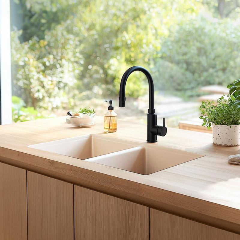 Ausmann Céramique Mira Évier Double en Céramique Blanche - Sous-plan et Encadré 890 x 456 mm 1208970549