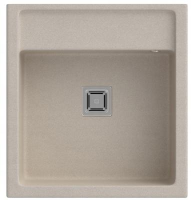 Graniteland Arno Évier en granit beige sable encastré 582x620mm avec bouchon carré en inox 1208970603