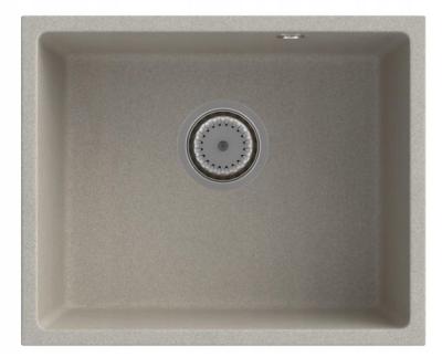 Graniteland Solo Évier en Granit Beige Sable à encastrer 42x34 cm avec bouchon en inox 1208970612