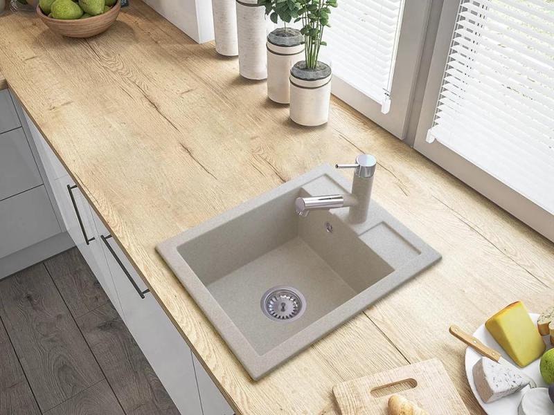 Graniteland Ceres Robinet de cuisine Beige sable avec Bec Extractible et Douchette à Deux Fonctions 1208970708