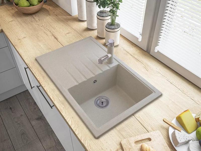 Graniteland Ceres Robinet de cuisine Beige sable avec Bec Extractible et Douchette à Deux Fonctions 1208970708