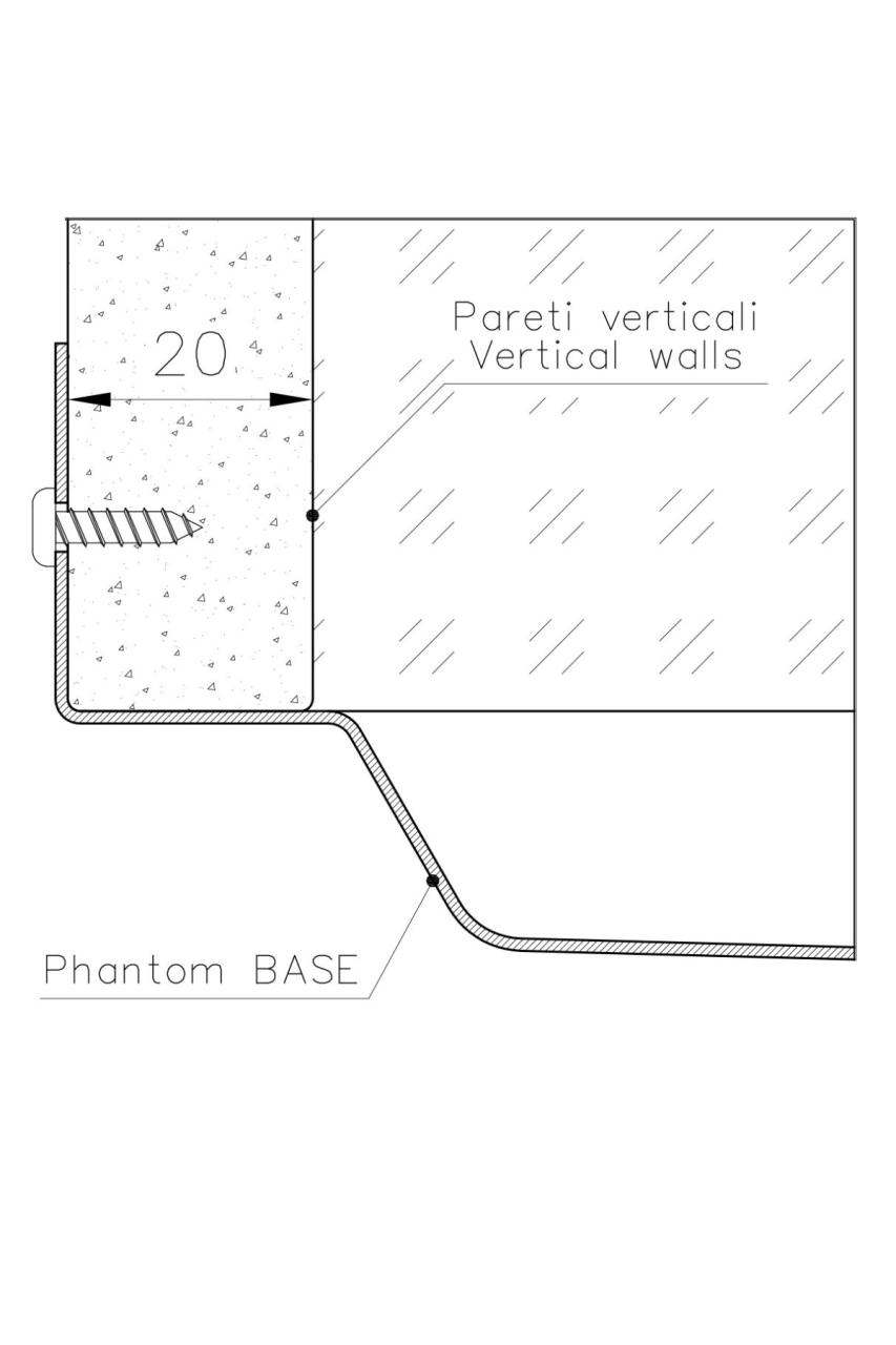 Plaque de fond en acier inoxydable Foster Phantom Base pour évier encastré 40x40cm dans un plan de travail en céramique, pierre naturelle et surface solide, épaisseur 20mm 1208970718.