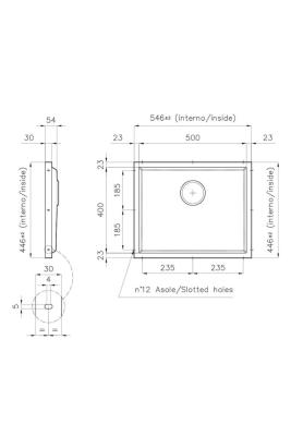 Plaque de fond en inox Foster Phantom Base Évier de plan de travail 50x40cm pour encastrement dans céramique, pierre naturelle et surface solide épaisseur 12mm 1208970720.