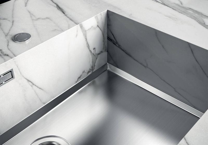Plaque de fond en inox Foster Phantom Base Évier de plan de travail 50x40cm pour encastrement dans céramique, pierre naturelle et surface solide épaisseur 12mm 1208970720.
