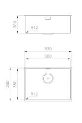 Foster L35 Spécial Évier en Inox de 35 cm de long 50 x 35 cm Sous-plan 1208970723