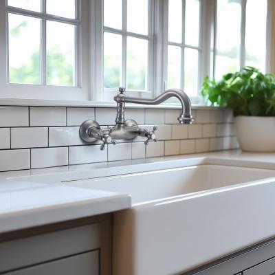 Ausmann Ceramic Mira Évier en Céramique Blanc - Montage sous plan et semi-affleurant 590 x 458 mm avec bouchon en inox 1208970733
