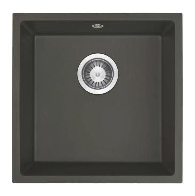 GraniteMy Universel Granite Gris, foncé Évier 40x40 cm Pose en surface, sous plan et à fleur avec Bouchon en inox 1208970742