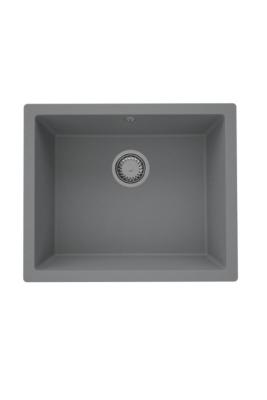 GraniteMy Universal Granite Gris foncé, Évier 50x40 cm, Montage en surface, Sous-montage et Montage à fleur avec Bouchon en inox 1208970744