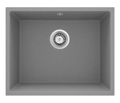 GraniteMy Évier Universel en Granit Gris 50x40 cm à Poser, à Encastrer et à Intégrer avec Bouchon en Acier Inoxydable 1208970745