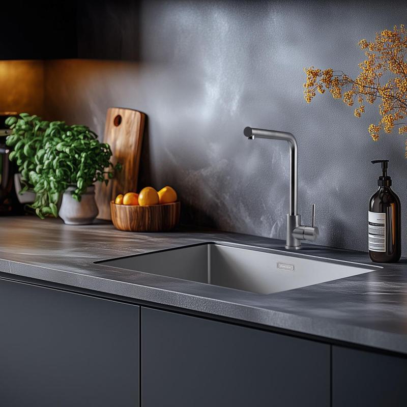 Pure.Sink Prestige Ensemble combiné évier en inox 50x40 cm avec robinet de cuisine en inox 1208970762