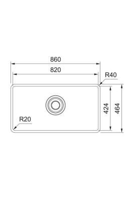 Franke Maris Quiet MQX 110.82 RVS Grand Évier 820x424 mm Sous-meuble 122.0694.476