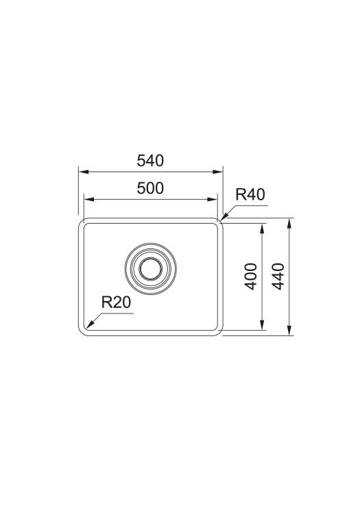 Franke Maris Quiet MQX 110.50 Évier en acier inoxydable 50x40 cm Sous-comptoir 122.0694.475