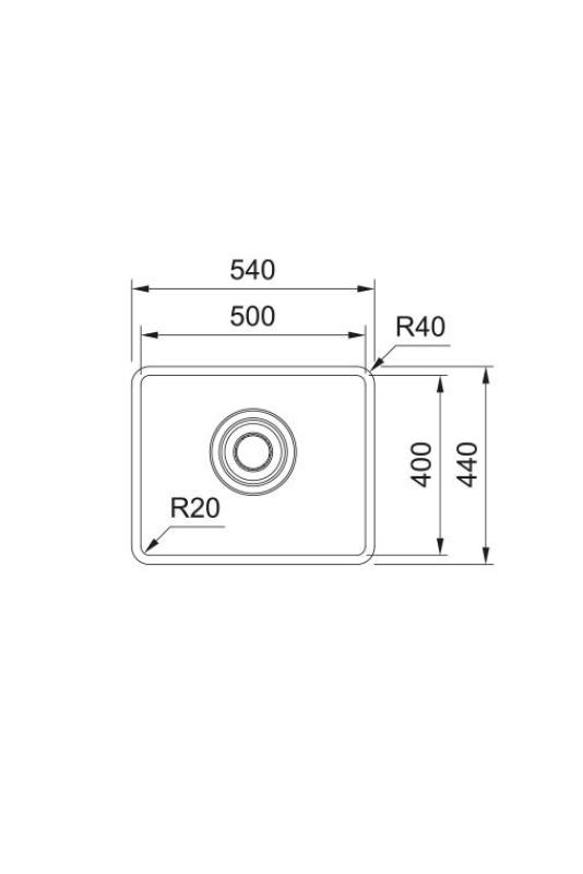 Franke Maris Quiet MQX 110.50 RVS Évier 50x40 cm Sous-meuble 122.0694.477