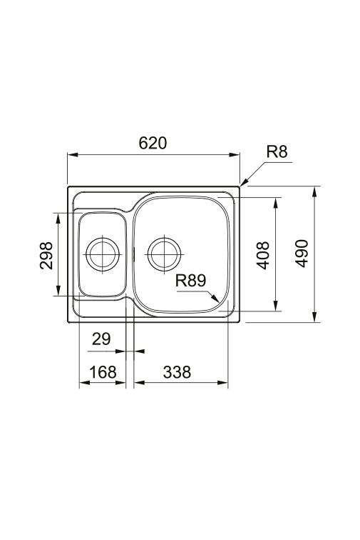 Franke Spark SKX 660 1,5 Évier en acier inoxydable réversible Montage en surface 62x49cm 101.0714.455