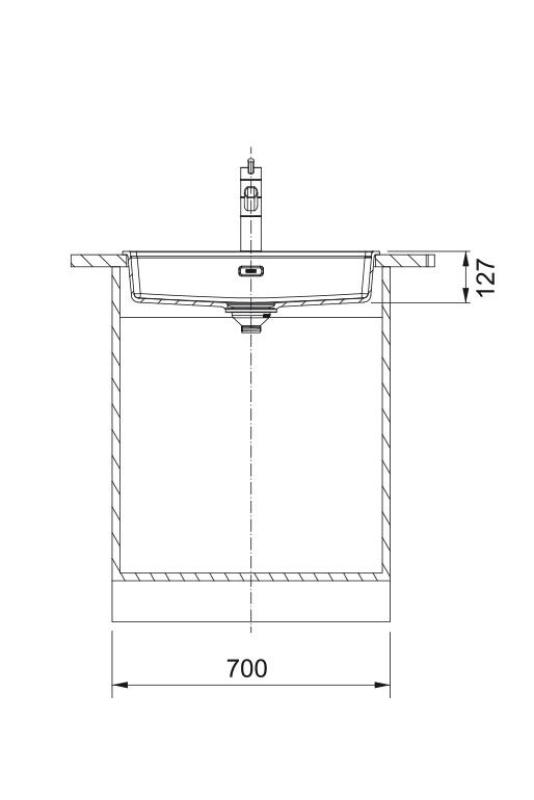 Franke Maris MRG 610-60 Care Fragranite Mat Noir évier peu profond pour personnes à mobilité réduite 635 x 559 mm Montage avec trou pour robinet 114.0729.484