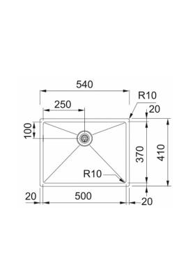 Franke Bolero Plus New R10 B2X 210-50-37 Évier en inox pour installation à fleur, sous plan et sur plan 50x37 cm 127.0730.521