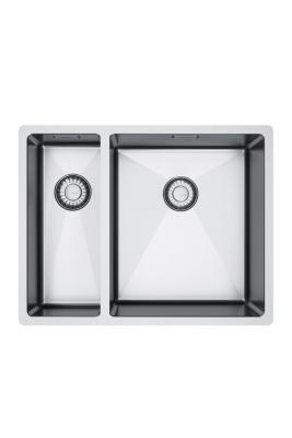 Franke Bolero Plus New R10 B2X 260-34-16 BR 1,5 Évier en inox une fois et demie Encastrement à fleur, sous-évier et sur-évier 56x45 cm 127.0733.338