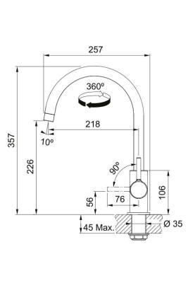 Franke Lina XL Robinet de Cuisine Chromé avec Bec Pivotant 115.0693.228