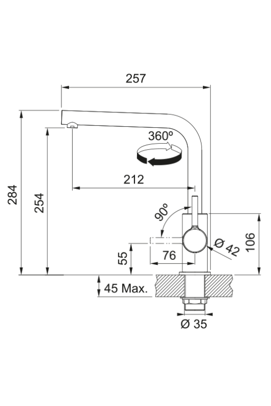 Franke Lina L Robinet de cuisine Bec pivotant Crème de café 115.0728.482