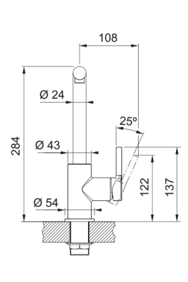 Franke Lina L Robinet de cuisine avec bec pivotant Chrome 115.0693.230