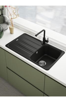 Franke Lina L Robinet de Cuisine Noir avec Bec Extractible 115.0712.435