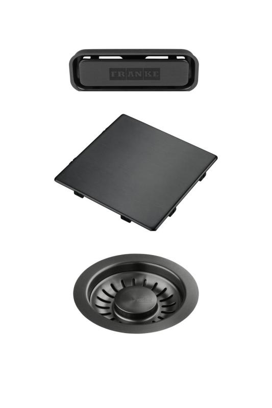 Ensemble de couleur Franke Kubus 2.0 Ensemble d'évacuation Gun Metal 1208970828