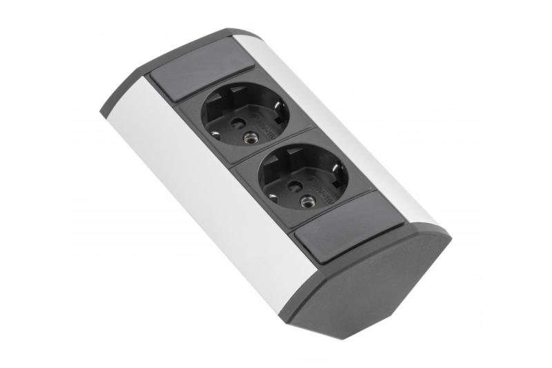 Mini rallonge d'angle avec prises Schuko 230 V 16 A
