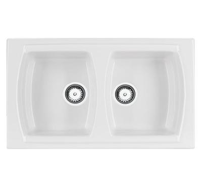 Ausmann Ceramic Crest Double Évier en Céramique Blanc 860 x 500 mm 1208971133