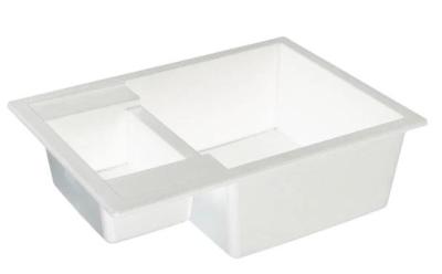 GraniteMy Smart extra peu profond 1,5 éviers en granit blanc de surface 58x44cm avec bouchon de cuivre 1208970052