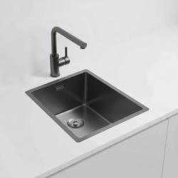 Pure.Sink Exclusivo Gun métal évier 34x40 cm 10mm rayon sous-montage, montage à fleur et montage en surface PEX3440-61