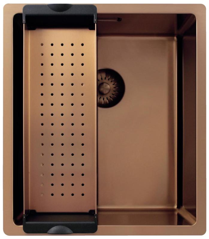 Pure.Sink Exclusivo Évier en cuivre 34x40 cm rayon 10mm sous-montage, montage à fleur et montage en surface PEX3440-62