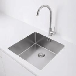 Pure.Sink Exclusivo Évier en inox 40x40 cm avec rayon de 10mm pour montage encastré, affleurant et surélevé PEX4040-02
