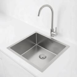 Pure.Sink Exclusivo Évier en inox 40x40 cm avec rayon de 10mm pour montage encastré, affleurant et surélevé PEX4040-02