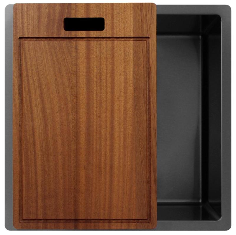 Pure.Sink Exclusivo Gun métal évier 40x40 cm 10mm rayon sous-montage, montage à fleur et montage en surface PEX4040-61