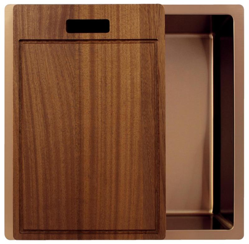 Pure.Sink Exclusivo Évier en cuivre 40x40 cm rayon 10mm sous-mount, montage à fleur et montage supérieur PEX4040-62