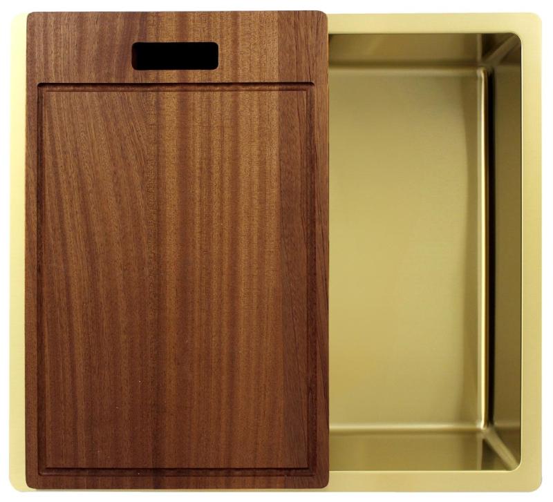 Pure.Sink Exclusivo Évier en or 45x40 cm rayon de 10mm sous-comptoir, installation à fleur et montage en surface PEX4540-60