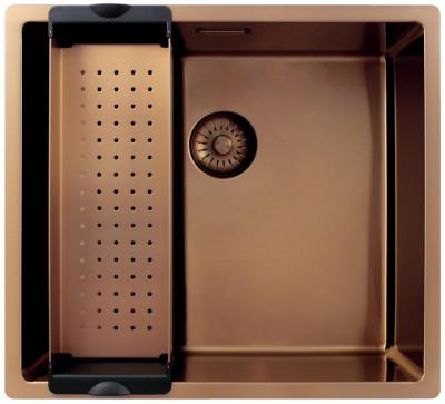 Pure.Sink Exclusivo Évier en cuivre 45x40 cm 10mm rayon sous-plan, à fleur et surélévation PEX4540-62