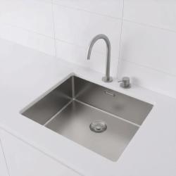 Pure.Sink Exclusivo Évier en inox 50x40 cm avec un rayon de 10mm pour montage sous plan, à fleur et sur plan PEX5040-02