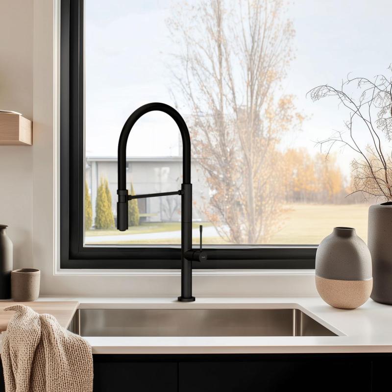 Pure.Sink Exclusivo Évier en inox 50x40 cm avec un rayon de 10mm pour montage sous plan, à fleur et sur plan PEX5040-02