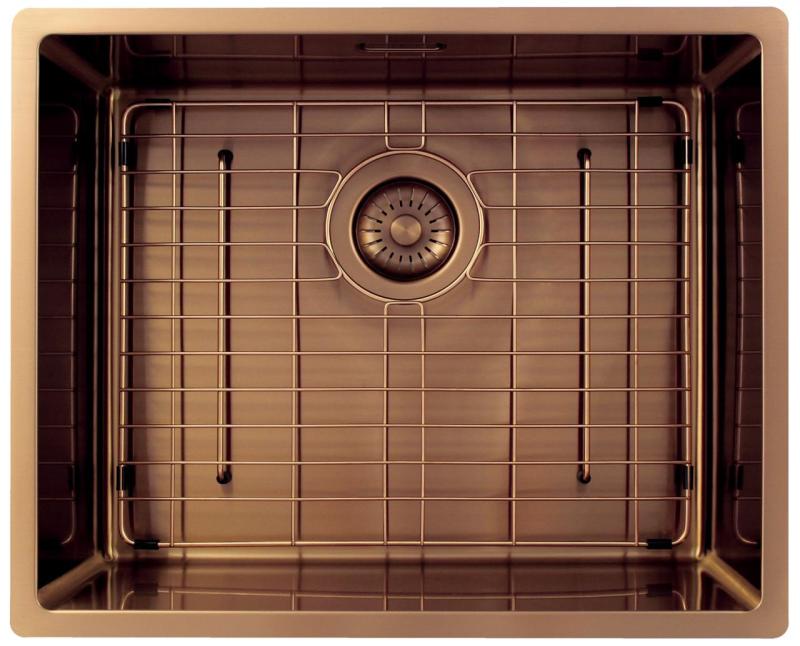 Pure.Sink Exclusivo Évier en cuivre 50x40 cm rayon 10mm sous-plan, à fleur et sur plan PEX5040-62