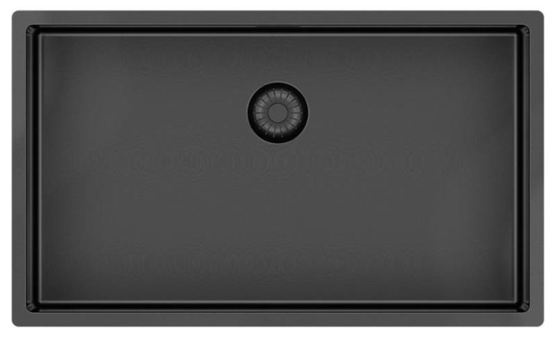 Pure.Sink Exclusivo grand évier en métal Gun 70x40 cm rayon de 10mm sous-comptoir, encastré et surélevé PEX7040-61