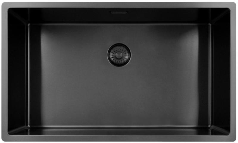 Pure.Sink Exclusivo grand évier en métal Gun 70x40 cm rayon de 10mm sous-comptoir, encastré et surélevé PEX7040-61