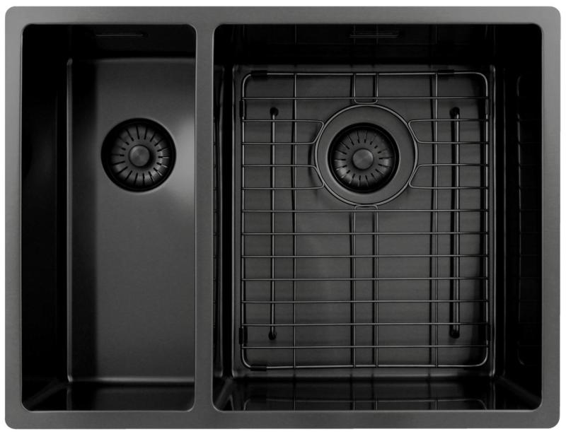 Pure.Sink Exclusivo Gun Metal 1,5 évier et demi 18+34 cm rayon de 10mm PEX183440-61