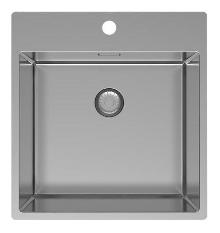 Pure.Sink Exclusivo Évier en inox 49x52 cm Tapwing avec trou de robinet rayon de 10mm PEX4540T-02