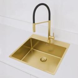 Pure.Sink Exclusivo Évier en or 54x52 cm Tapwing avec trou de robinet rayon 10mm PEX5040T-60