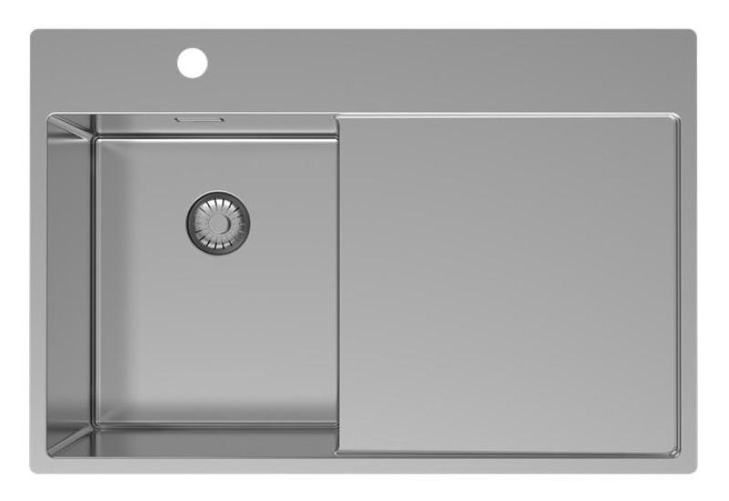 Pure.Sink Exclusivo RVS petit évier avec égouttoir 78x52 cm Tapwing à gauche PEX3478LT-02