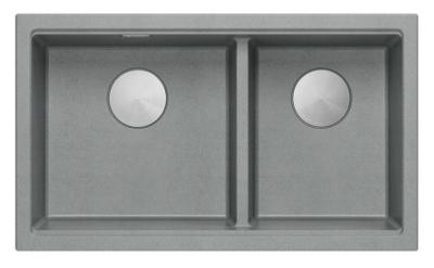 Quadri Newport II Double Sous-Meuble en Granit Gris 702 x 390 mm avec Bouchon en Acier Inoxydable 1208971385