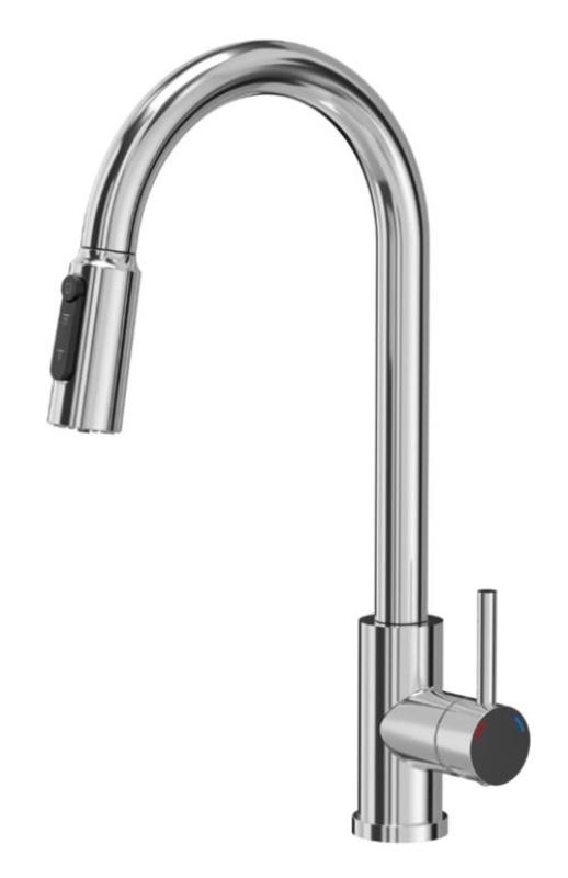 Robinet de cuisine Quadri Viora Chromé 3 voies avec une connexion supplémentaire pour l'eau filtrée 1208971405