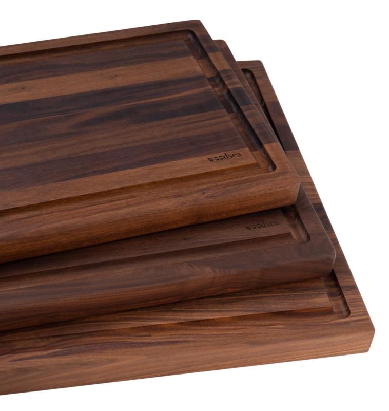 Planche à découper en bois de noyer Woodsea Butcher Groove L avec rainure à jus 60x45 cm 1208971536