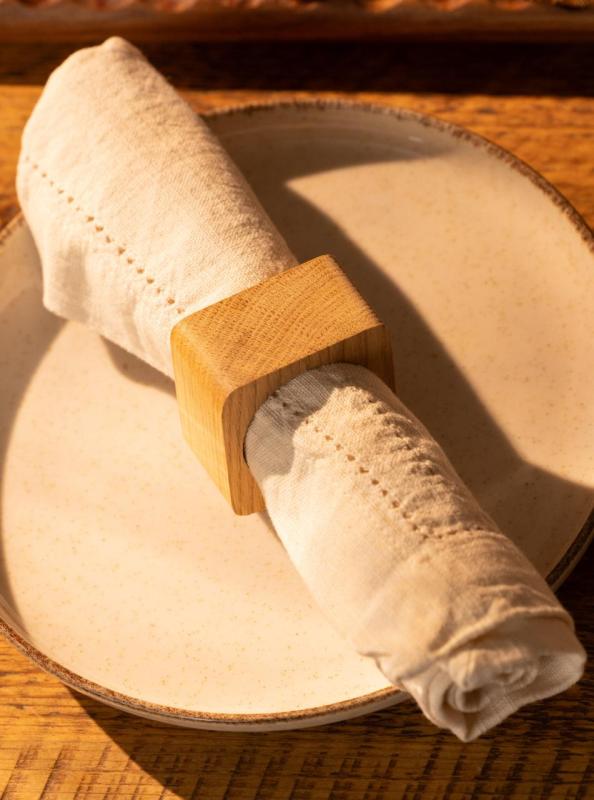 Woodsea Rond de Serviette en Chêne - Rond de Serviette en Chêne 5x5 cm 2 pièces 1208971602